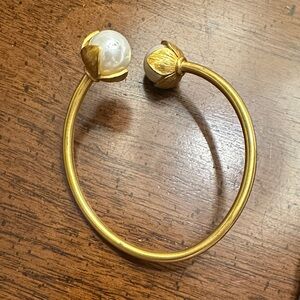 Julie Vos Gold and Pearl Cuff Bracelet